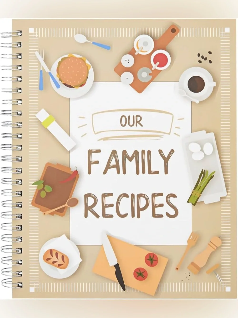 Our Family Recipes Spiral Recipe Journal - Blank - Pipilo Press - NEW*
